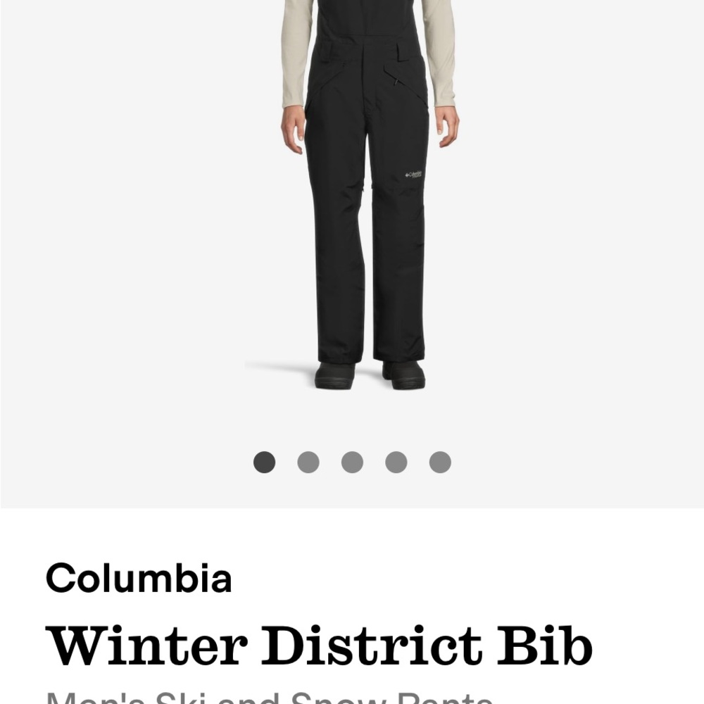 Columbia Men's Black Ski Bib
